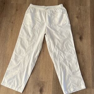 Womens White Cotton Pants -24 Tall